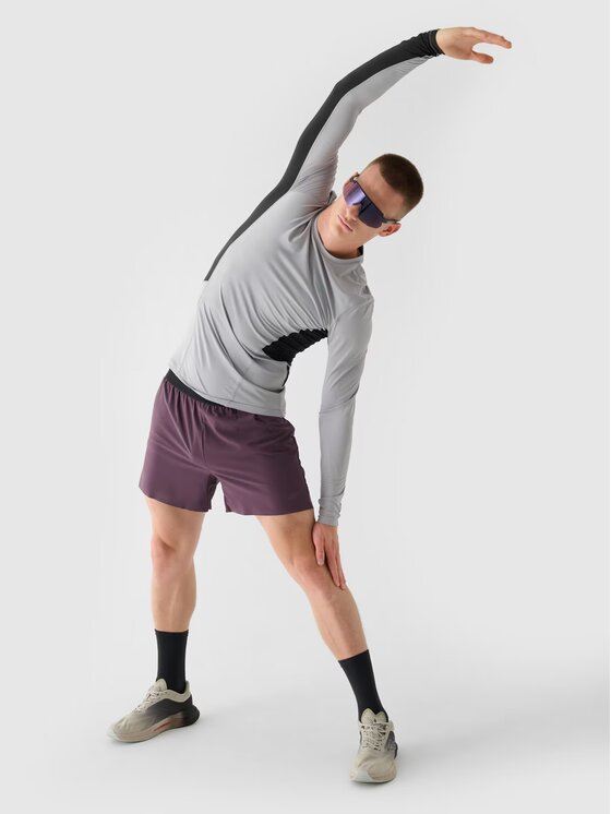 4F 4F S dlhými rukávmi 4FWAW24TFLOM252-27S Sivá Slim Fit