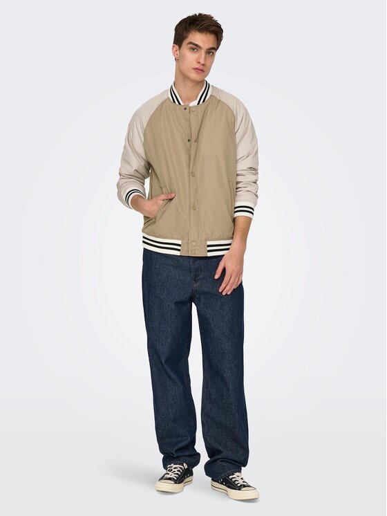 Only & Sons Only & Sons Μπόμπερ μπουφάν 22025423 Μπεζ Regular Fit