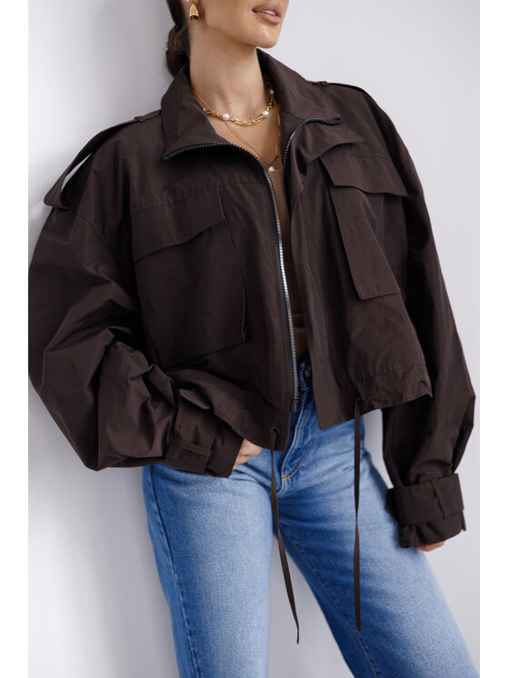LilaLou LilaLou Kurtka bomber Lilka Brązowy Regular Fit