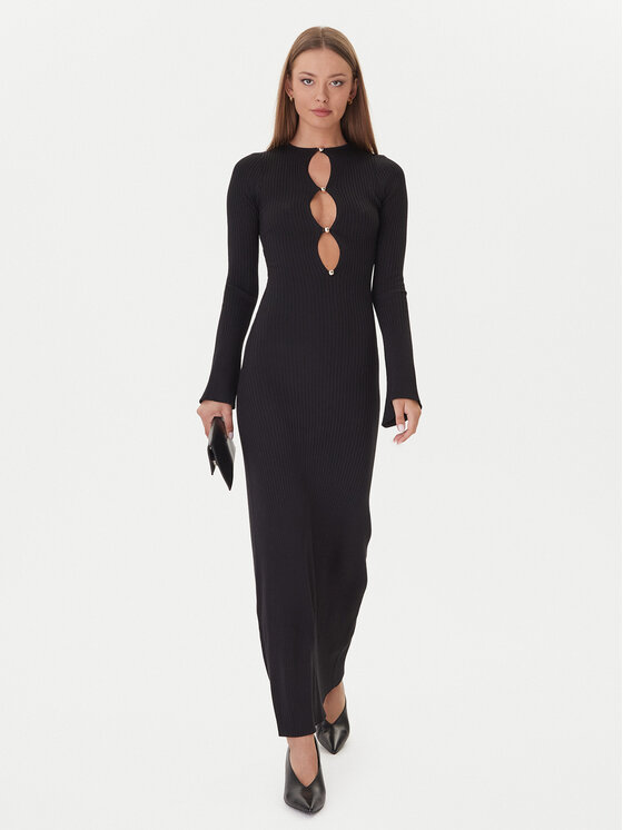Bardot Bardot Rochie tricotată 59801DB Negru Slim Fit