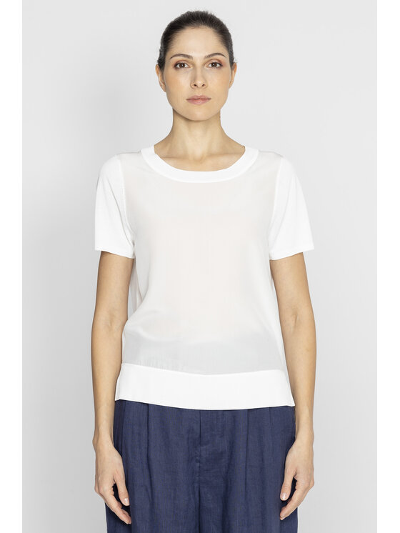 Deni Cler Milano Deni Cler Milano Bluzka T-DC-1236-E2-80-11-1 Écru Regular Fit