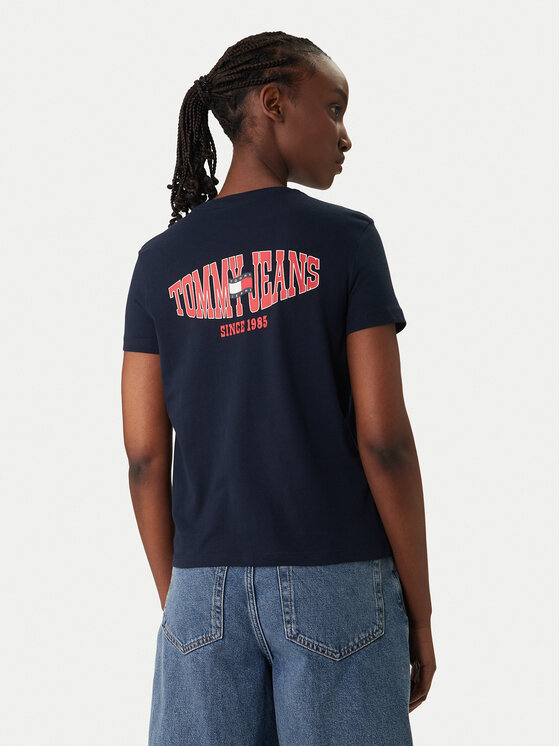 Tommy Jeans Tommy Jeans T-Shirt Wavy Flag DW0DW22274 Dunkelblau Regular Fit