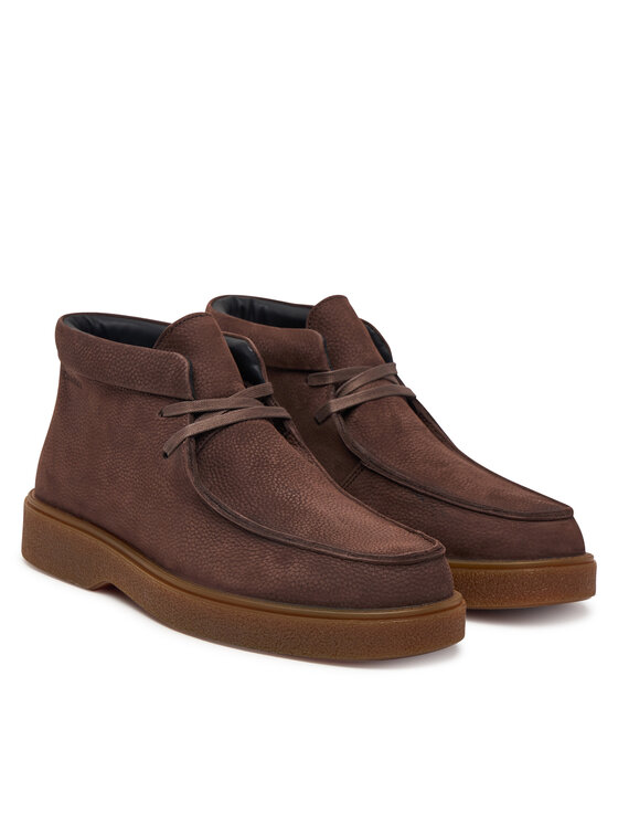 Calvin Klein Calvin Klein Gležnjače Text Rubber Apron Boot Nu HM0HM02256 Smeđa