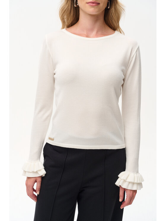 blue shadow blue shadow Sweter Daxy. Biały Regular Fit