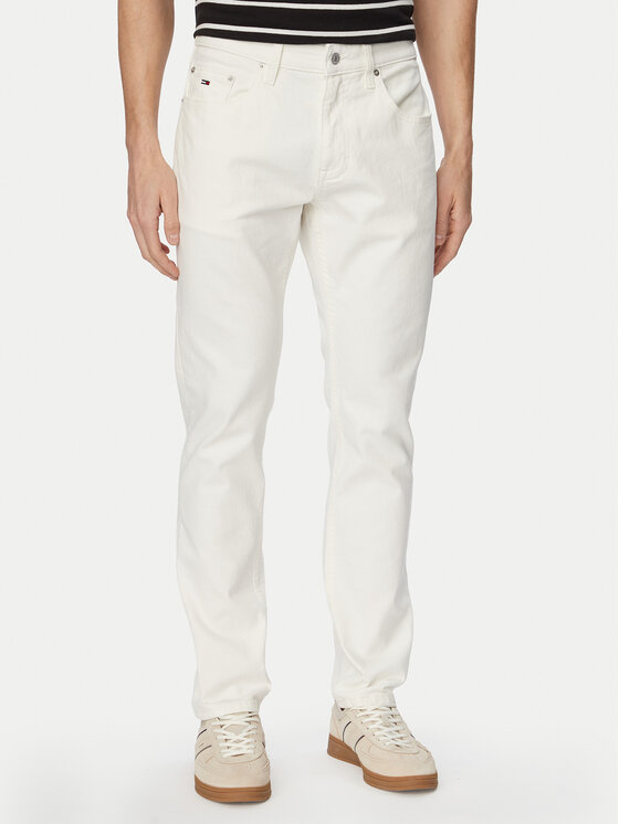 Tommy Jeans Blugi Scanton DM0DM23270 Alb Slim Fit