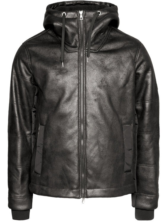 EA7 Emporio Armani EA7 Emporio Armani Bunda z imitácie kože 6HPBA5 PN54Z 1200 Čierna Regular Fit
