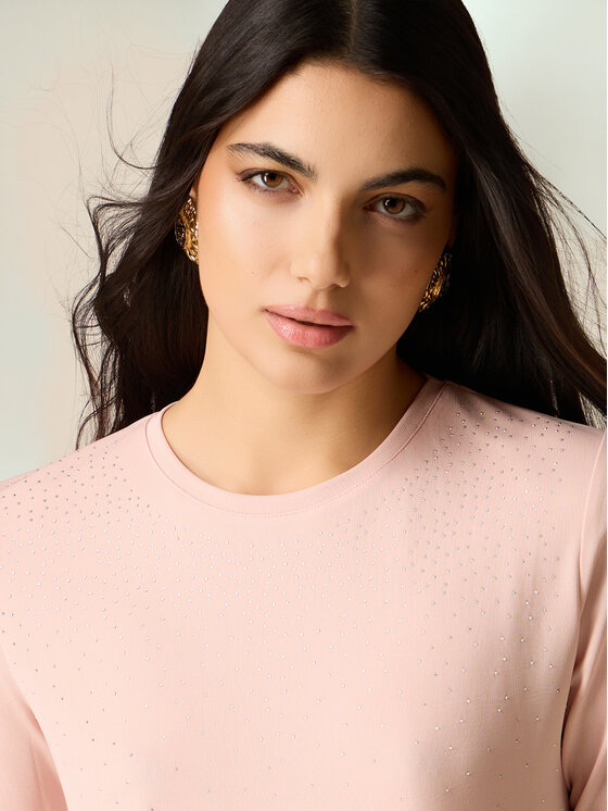 Oltre Oltre T-Shirt G075J004532N006 Różowy Regular Fit