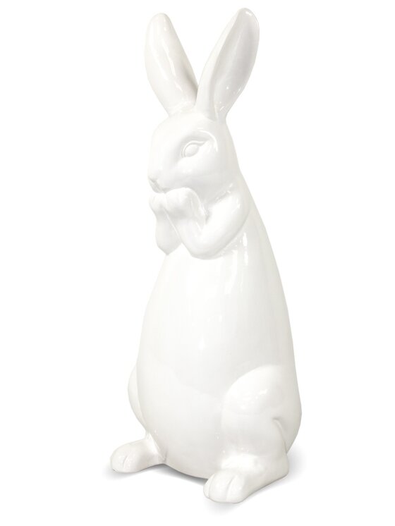 MIAhome MIAhome Figurka zatroskany biały królik 39x15x15 cm Biały