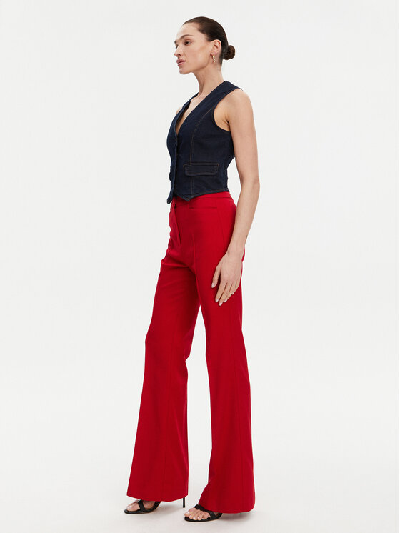 Morgan Morgan Pantaloni di tessuto 251-PECO.F Rosso Bootcut Fit