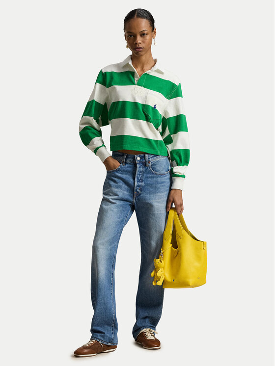 Polo Ralph Lauren Polo Ralph Lauren Тениска с яка и копчета 211971746500 Зелен Relaxed Fit