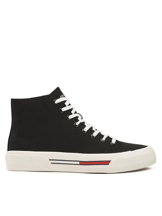 Sneakers Tommy Jeans Mid Canvas Color EM0EM01157 Negru
