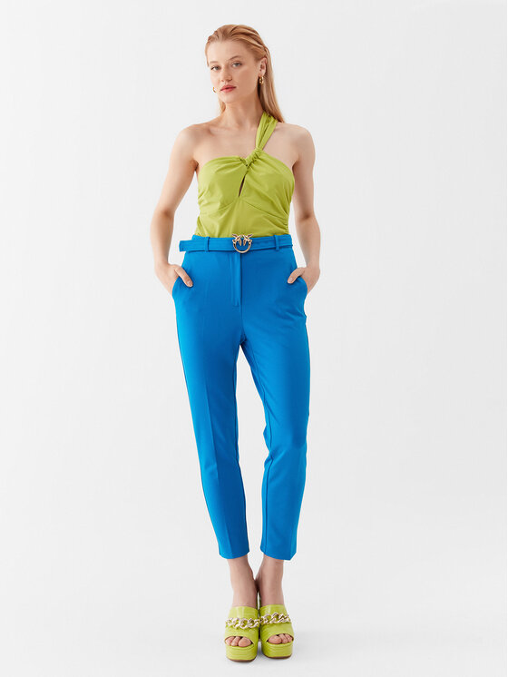 PINKO Pinko Hlače iz tkanine 100309 A0KD Modra Regular Fit
