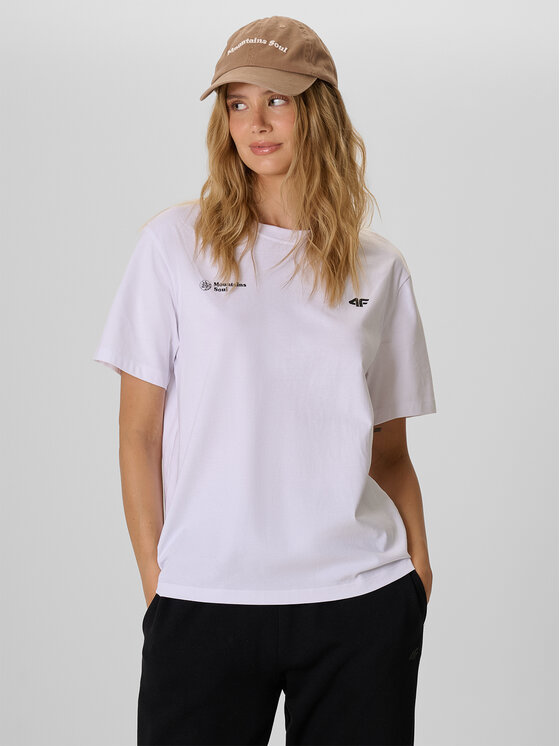 4F 4F T-Shirt OUTLAND Biały Loose Fit