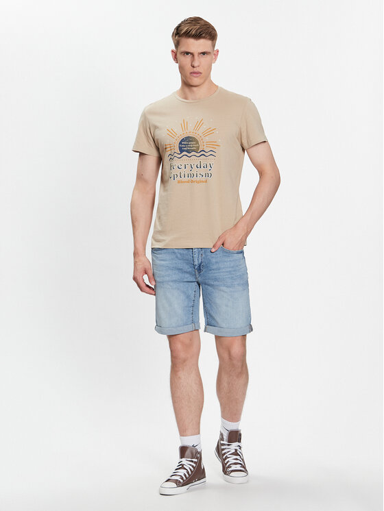 Blend Blend Тишърт 20715030 Бежов Regular Fit