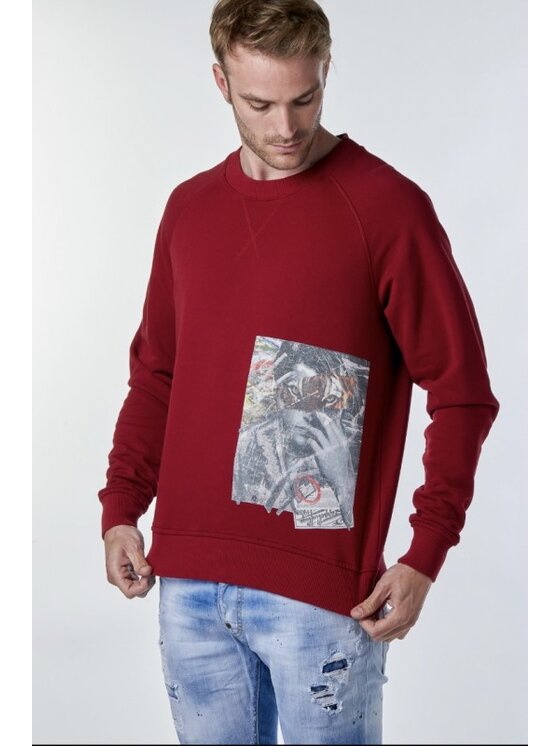 Just Cavalli Just Cavalli Mikina S01GU00 44 Bordová Regular Fit