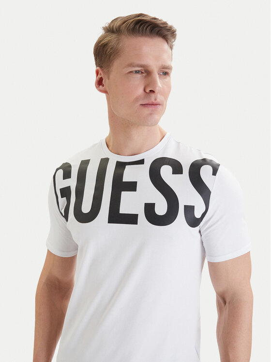 Guess Guess Tričko F6GI01 J1314 Biela Slim Fit