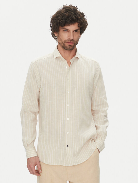 Hechter Paris Hechter Paris Marškiniai 60357 151606 Smėlio Regular Fit
