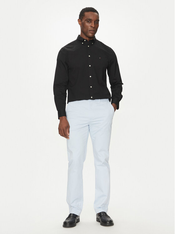 Tommy Hilfiger Tommy Hilfiger Košile Core Flex MW0MW39988 Černá Regular Fit