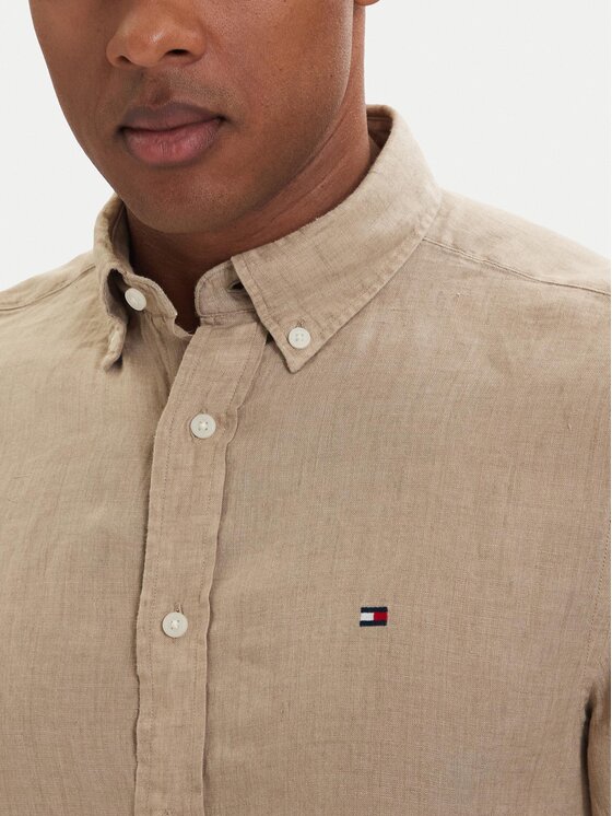 Tommy Hilfiger Tommy Hilfiger Srajca MW0MW41530 Temno bež Regular Fit