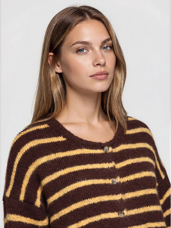 Ombre Ombre Svetr OW-SW-E0052 Hnědá Relaxed Fit