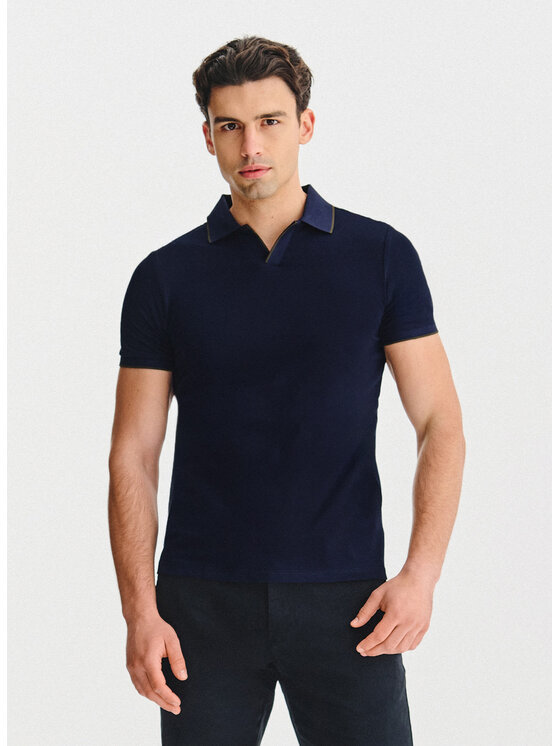 Pako Lorente Pako Lorente Polo P25WF-TX-002 Granatowy Classic Fit
