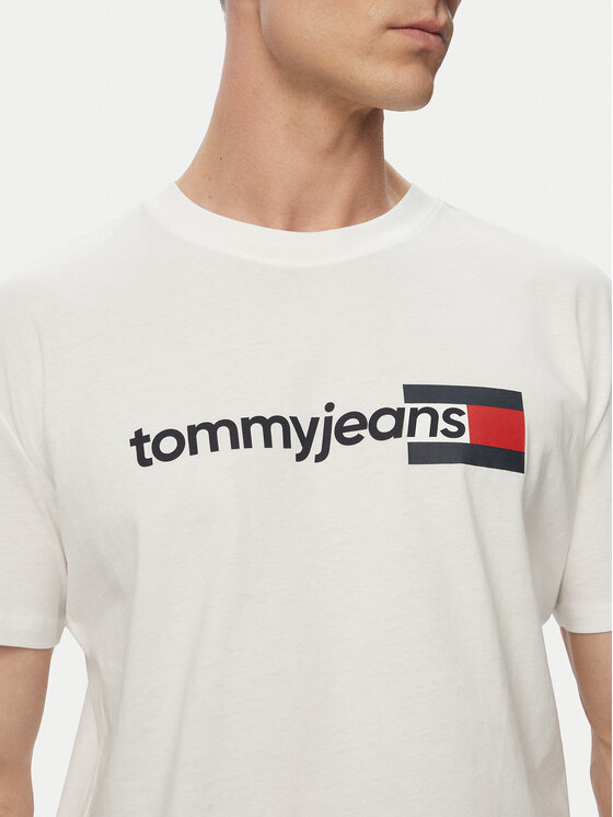 Tommy Jeans Tommy Jeans T-krekls Entry Dna DM0DM23406 Balts Regular Fit