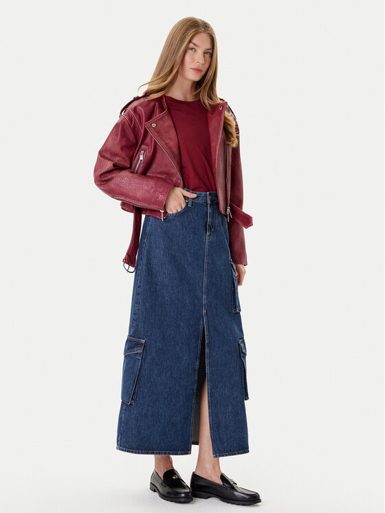 BOSS BOSS Geacă de piele C_Sadora 50543026 Vișiniu Regular Fit