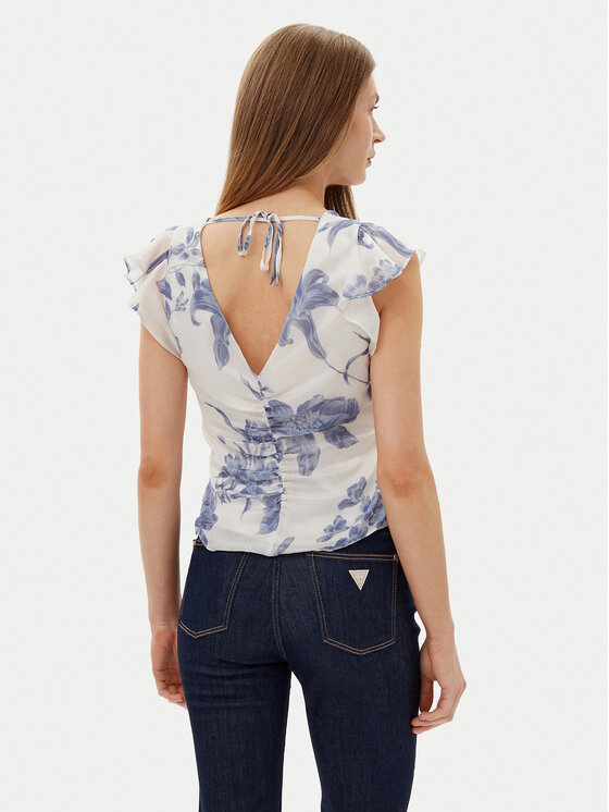 Guess Guess Bluzka W5GH86 WCWF2 Biały Classic Fit