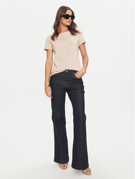 Guess Guess Tričko Briana V3BI11 J1314 Béžová Regular Fit