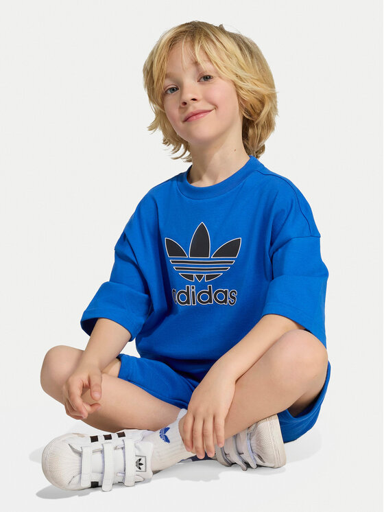adidas adidas T-krekla un šortu komplekts Big Logo Execution KA0224 Zils Loose Fit