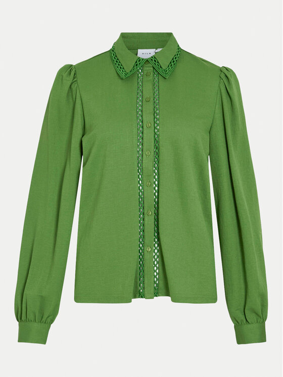 Vila Vila Camicia Carmena 14102290 Verde Regular Fit
