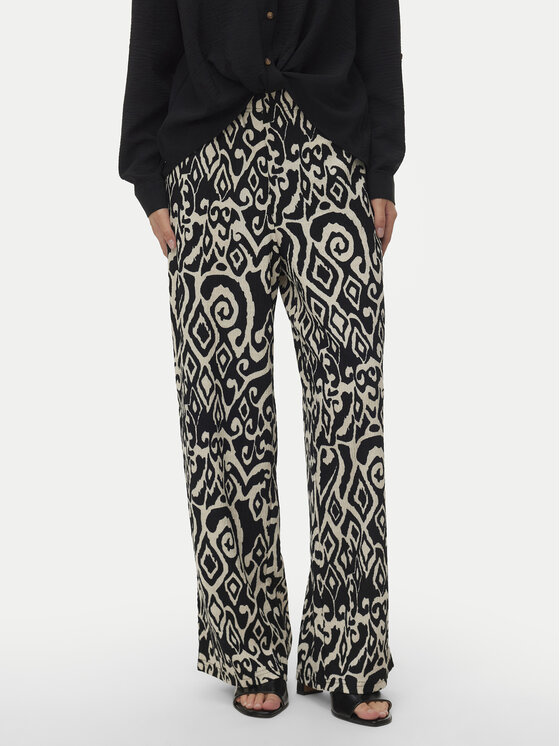 Vero Moda Vero Moda Bavlnené nohavice Friga 10339389 Béžová Wide Leg