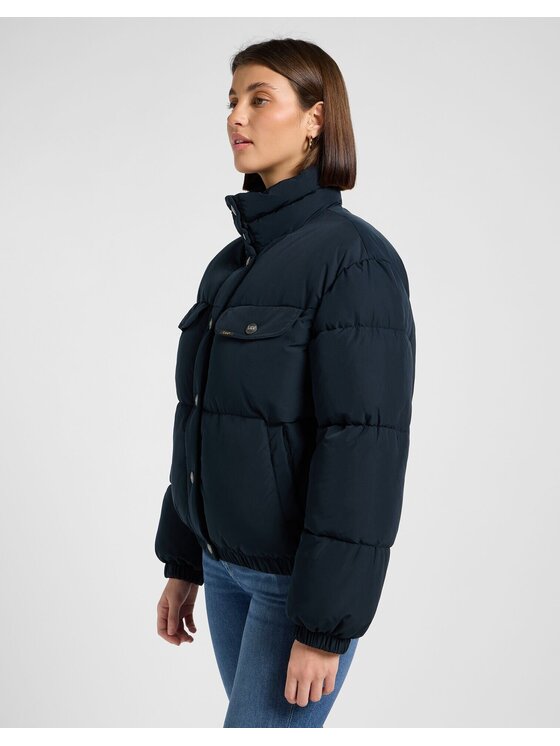 Lee Lee Kurtka przejściowa RIDER PUFFER JACKET Czarny Relaxed Fit
