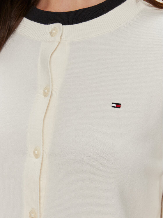 Tommy Hilfiger Tommy Hilfiger Kardigāns WW0WW42370 Écru Regular Fit