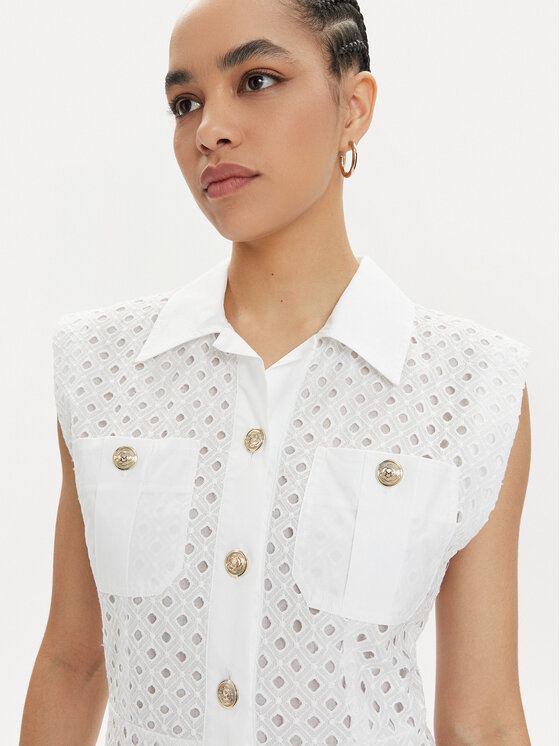 Marella Marella Košeľové šaty Nazione 2413221144 Biela Regular Fit