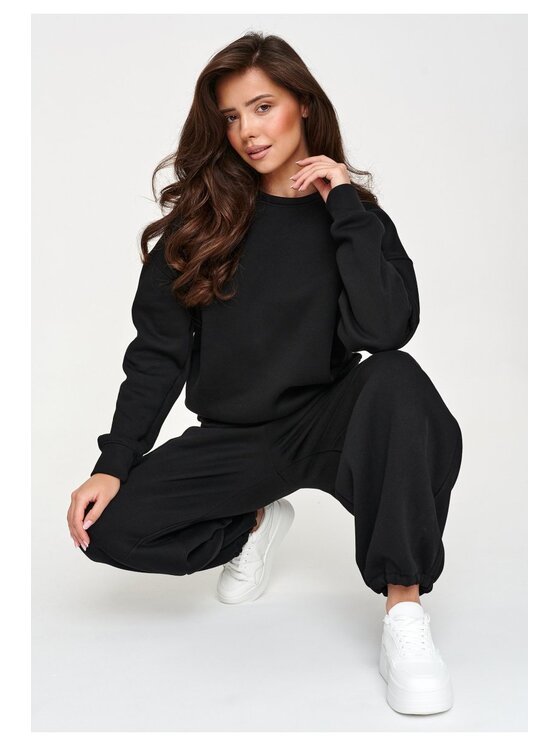 Makadamia Makadamia Dres M947 Czarny Loose Fit
