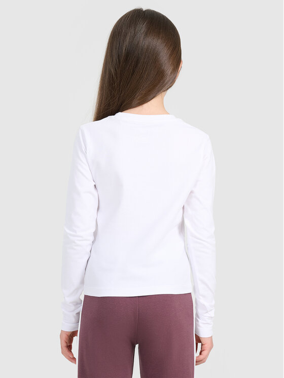 4F 4F Bluzka BASIC+ Biały Slim Fit