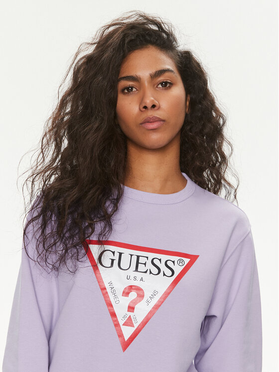 Guess Guess Majica dugih rukava W2YQ16 KBA10 Ljubičasta Regular Fit