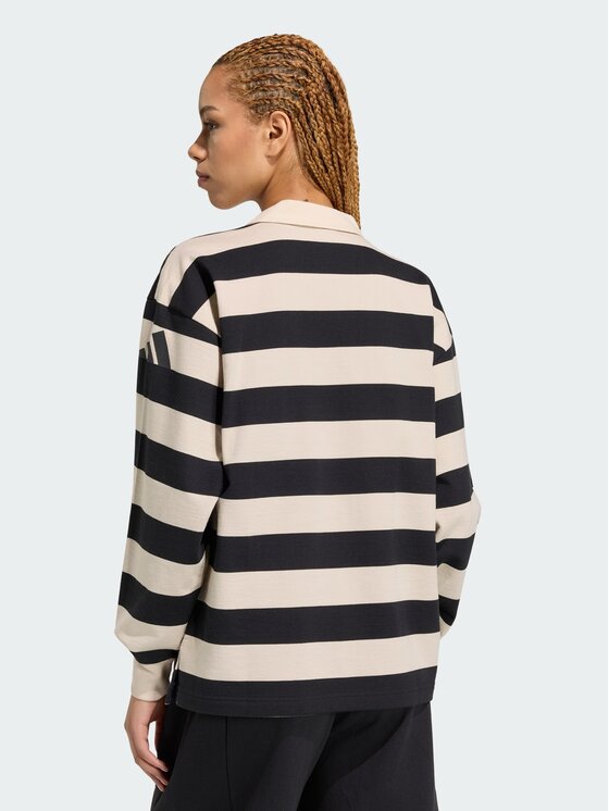 adidas adidas Тениска с яка и копчета 165110 Черен Loose Fit