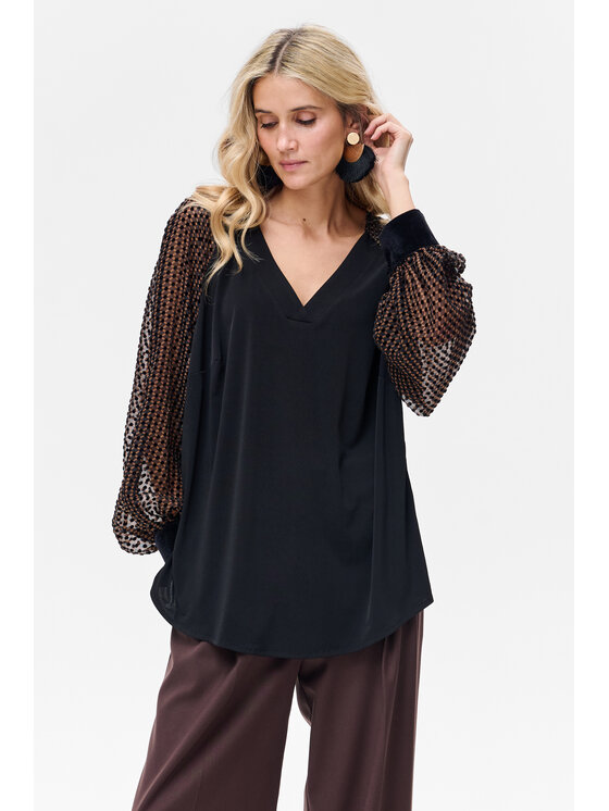 blue shadow blue shadow Bluzka Melisa Czarny Regular Fit