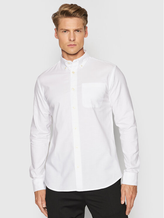 Selected Homme Camicia Rick 16077359 Bianco Regular Fit, taglia : L