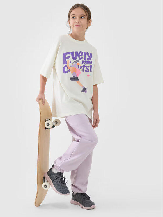 4F 4F T-Shirt 4FJASAW24TTSHF2592-011S Biały Oversize
