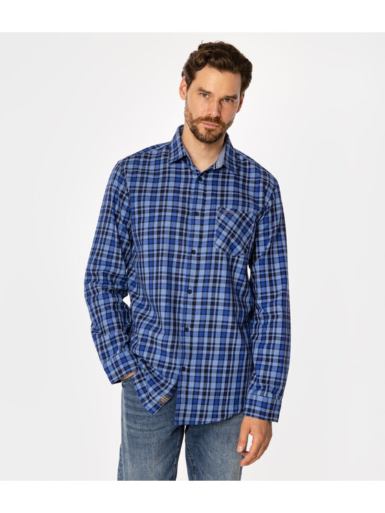 Lee Cooper Lee Cooper Koszula SCOTT Niebieski Regular Fit