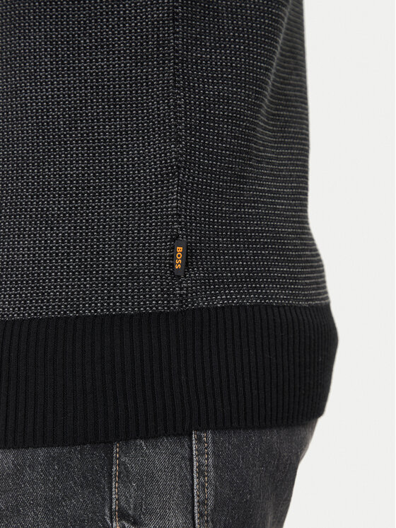 BOSS BOSS Pulover Klapok 50548673 Negru Regular Fit