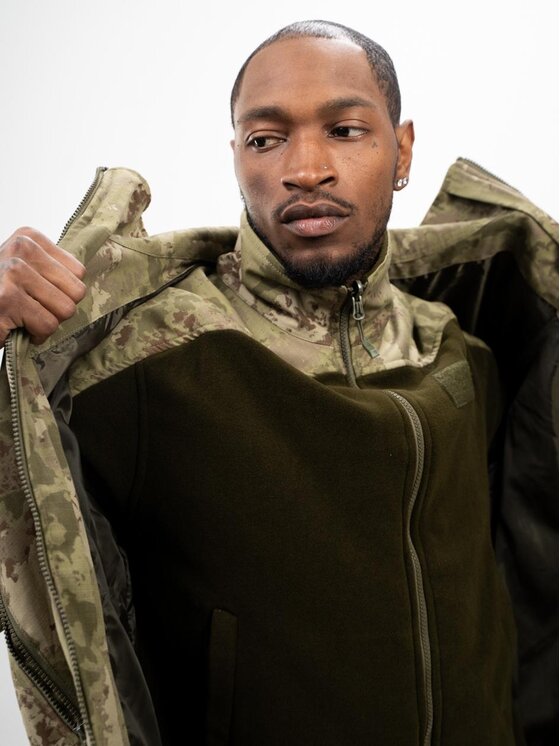 Jigga Wear Jigga Wear Kurtka wielofunkcyjna Kurtka Męska Taktyczna, Militarna, Wojskowa Zielone Camo Jigga Wear XL Zielony Regular Fit