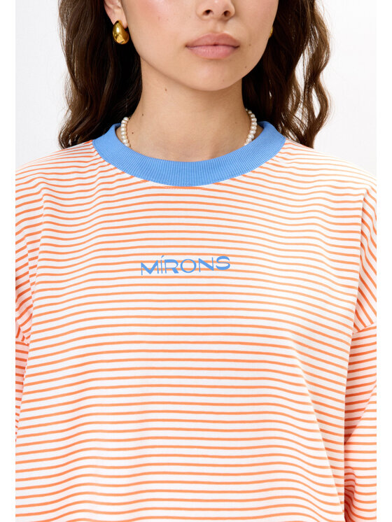 Mirons Mirons Longsleeve Long paski Pomarańczowy Oversize