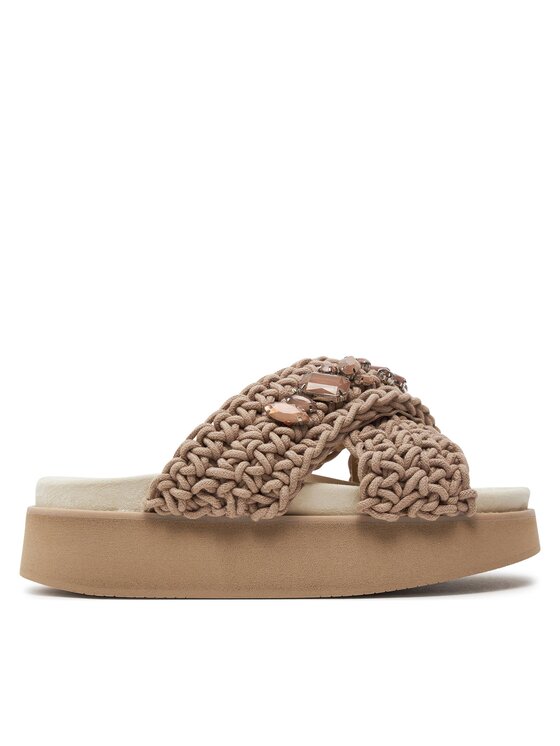 Inuikii Šľapky Woven Stones Platform 70103-106 Hnedá