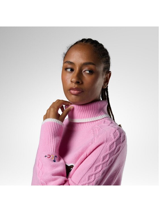Rossignol Rossignol Golf W Jcc Graphic Turtle Neck Swea Różowy Relaxed Fit