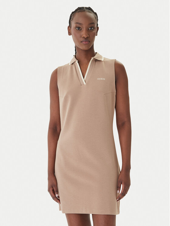 Guess Sukienka codzienna V6GK02 K2928 Beżowy Regular Fit