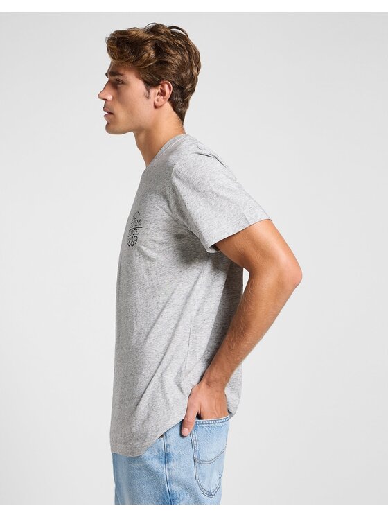 Lee Lee T-Shirt Relaxed Tee Szary Relaxed Fit